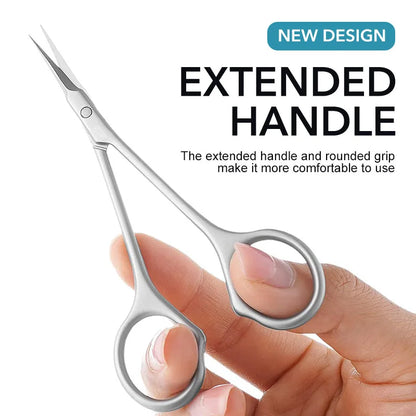 Stainless Steel Cuticle Scissors - Dead Skin Remover for Nails, Art Clippers, Russian Nail Scissors, Manicure Curved Tip