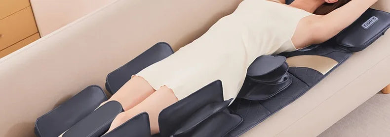 Upgraded Large Area Heated Neck Massager – Vibration Airbag Full Body Massage Mat with Lumbar Traction and Remote Control