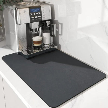 Absorbent Coffee Mats | Solid Color Tableware, Dish Drying Pad, Bottle Placemat & Kitchen Floor Rug