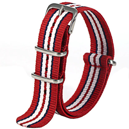 Nylon Watch Strap 16mm 18mm 20mm 22mm — Waterproof Army Sport Watch Band Replacement Belt