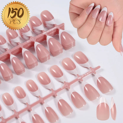 576PCS Colorful Press-On Fake Nails Set – Black & Red Oval/Square Short Full Cover Nail Tips for Salon-Style Nail Art