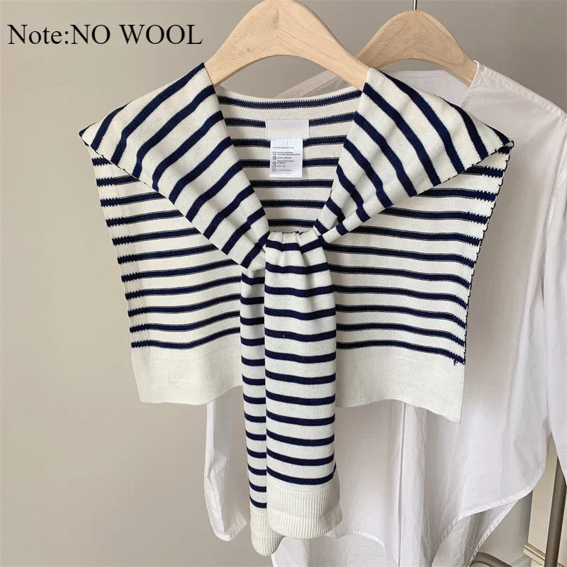 Women’s Wool Triangle Scarf – British Korean Knitted Headscarf & Warm Multi-Functional Wrap