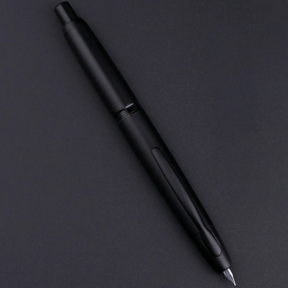 MAJOHN A1 Retractable Fountain Pen – EF 0.4mm Nib, Matte Black Metal Ink Pen with Converter, Ideal for Students and Gifts