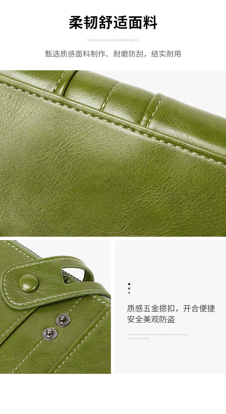 RFID Blocking Large Capacity Wallet – Soft Leather Solid Color Clutch, Multi-Functional Zipper Purse for Women & Men