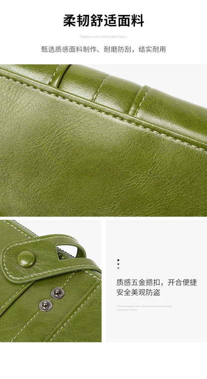 RFID Blocking Large Capacity Wallet – Soft Leather Solid Color Clutch, Multi-Functional Zipper Purse for Women & Men