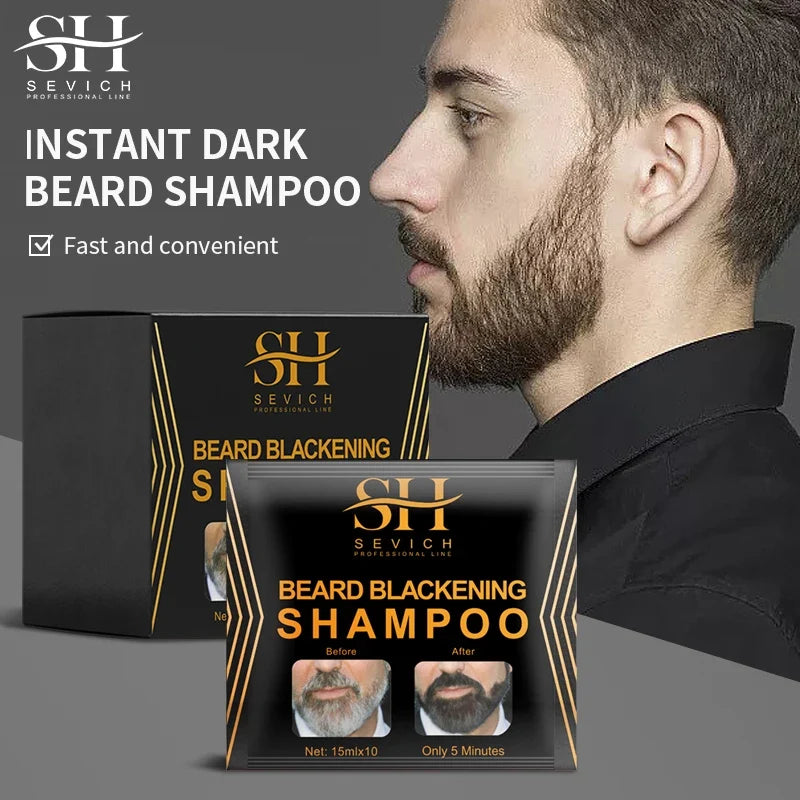 Black Beard Dye Cream - 3-Minute Fast Gray Coverage and Natural Beard Coloring