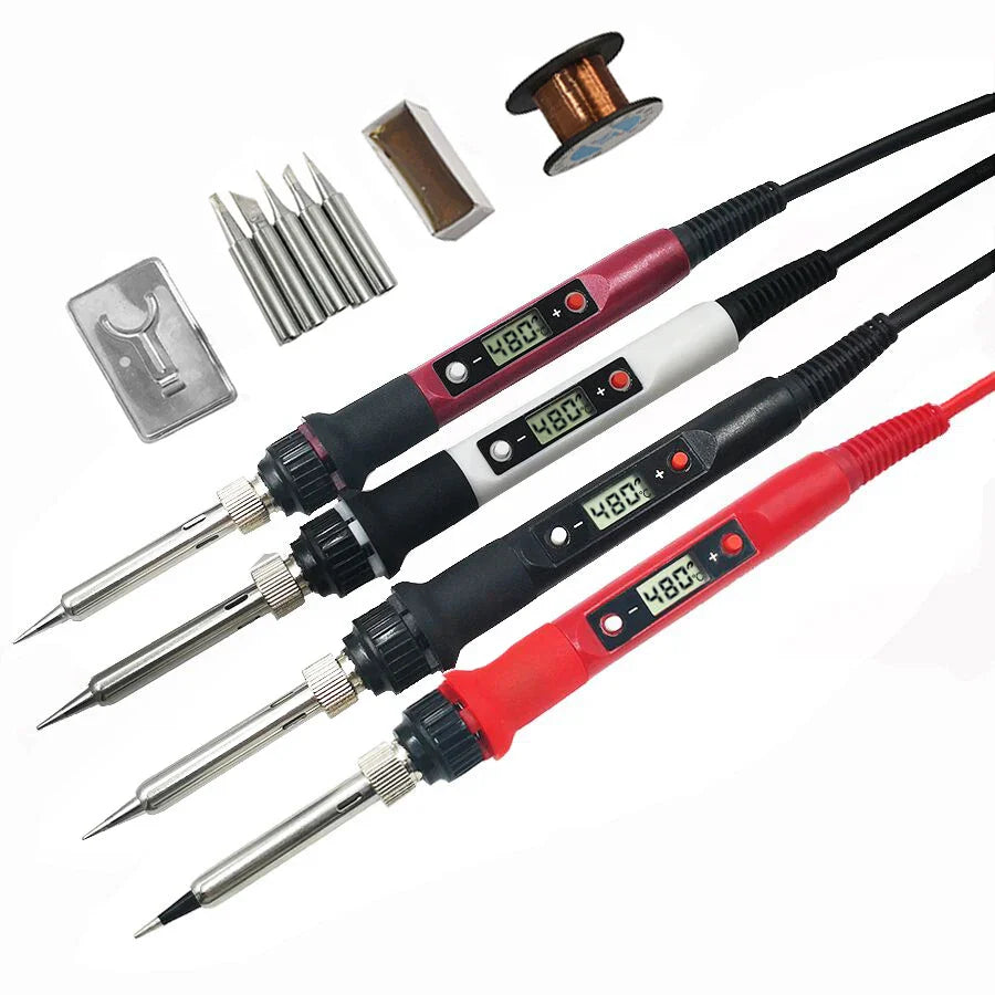 Adjustable Temperature Electric Soldering Iron: 60W/80W Mini Handle Rework Station - Heat Pencil Welding Repair Tools