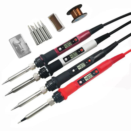 Adjustable Temperature Electric Soldering Iron: 60W/80W Mini Handle Rework Station - Heat Pencil Welding Repair Tools