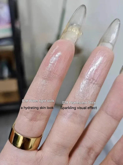 KAXIER High Gloss Stick Highlighter Blush — Waterproof Shimmer Face Contour Illuminator & Brightening Rouge
