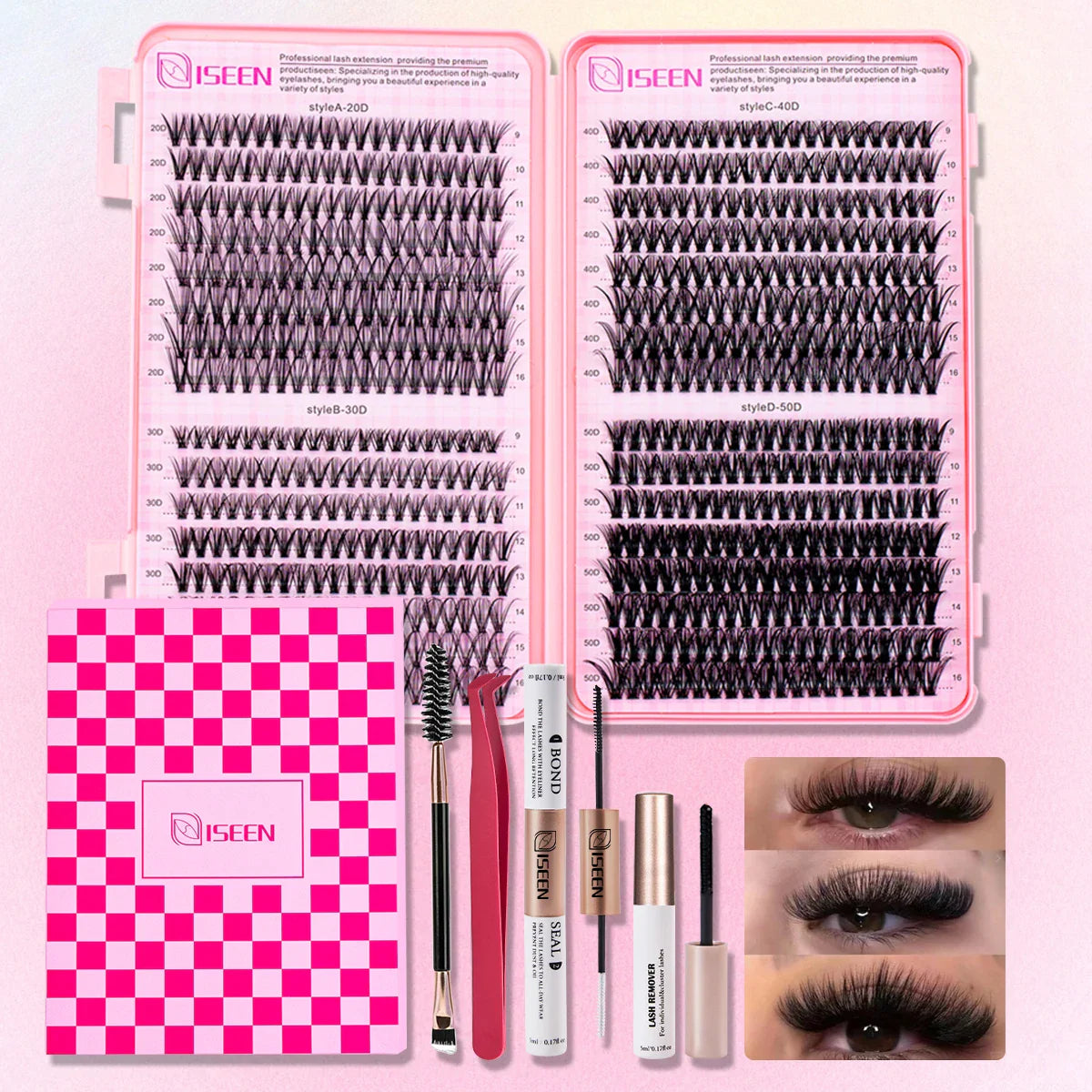 Individual False Eyelashes Mix – High-Capacity DIY Extension Lash Clusters, Multi-Style Natural Eye Makeup Tool