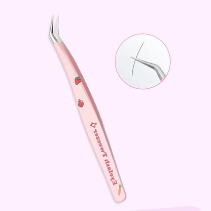 6 Types False Eyelash Tweezers — Stainless Steel Anti-Static Curved & 3D Lash Tools