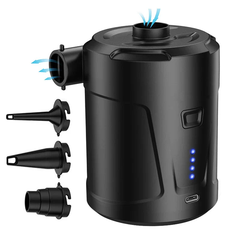 Portable Quick-Fill Air Pump 5000mAh Rechargeable Inflator & Deflator – High Power Air Pump for Air Mattresses, Beds, Boats & Swimming Rings