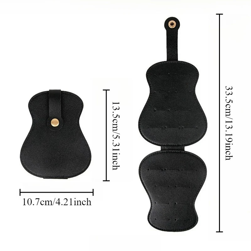 18-Slot Guitar Pick Storage Case – PU Leather Folding Durable Portable Plectrum Holder