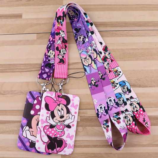 Mickey Minnie Lanyard Strap for Keys – ID Badge Holder, Keychain, Card Pass, Phone Charm Accessory