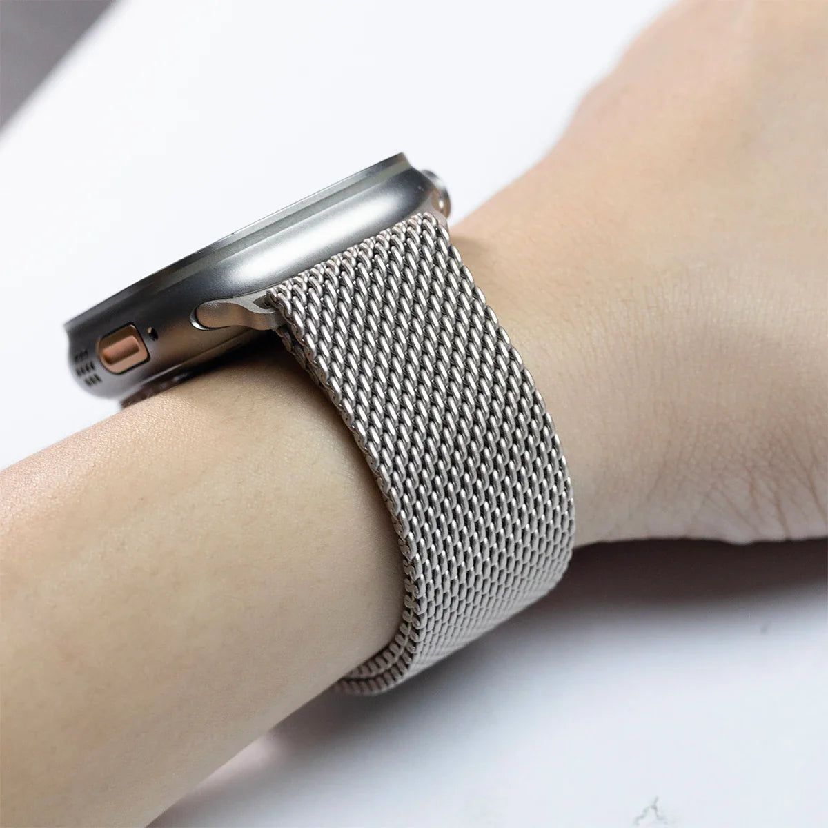 Titanium Band for Apple Watch Ultra 2 (49mm) – Milanese Loop Strap for Series 10/9/8/7/6/5 with Secure Parachute Buckle