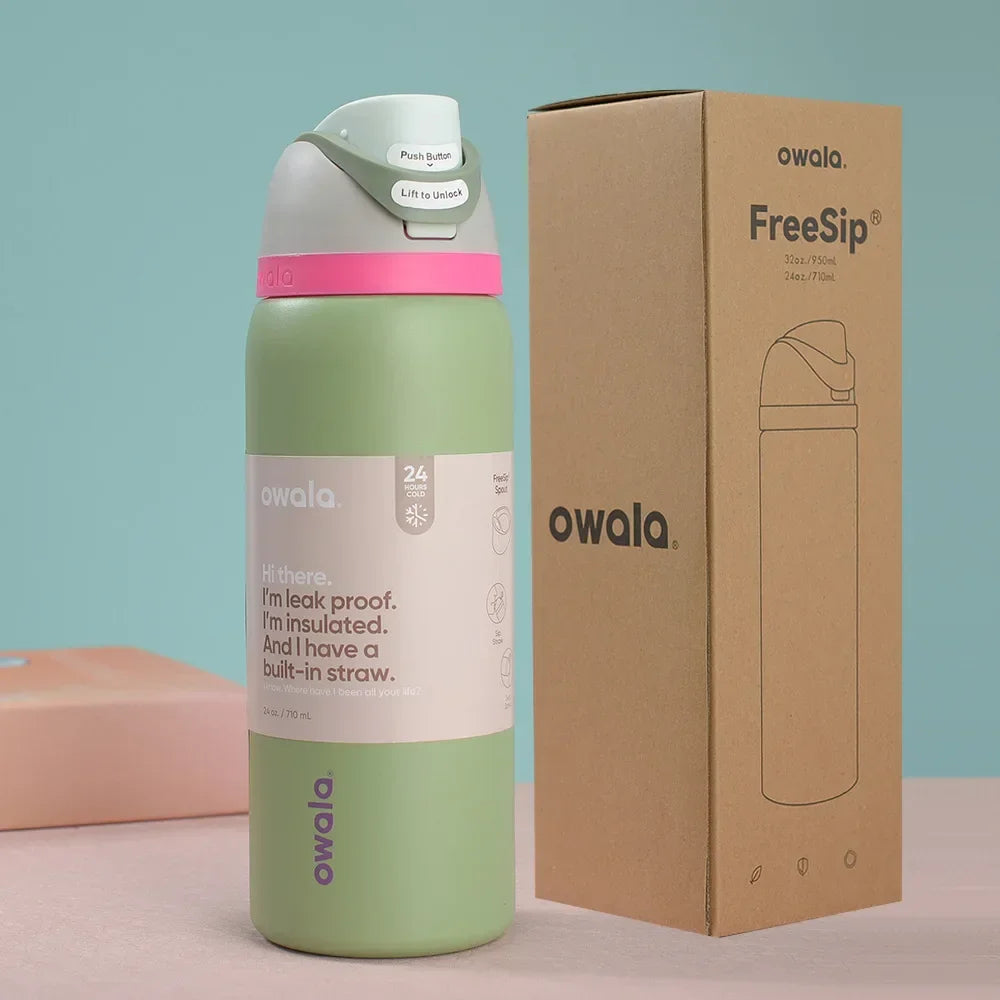 Owala Cup Vacuum Flask – Stainless Steel Thermal Mug for Hot & Cold Drinks, Coffee Tumbler & Thermos