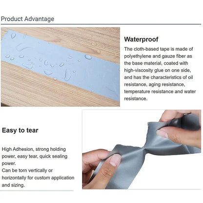 Super Sticky Cloth Duct Tape - Heavy Duty Industrial Adhesive Tape for Carpet Binding, Floor Repair, Waterproof Bundles