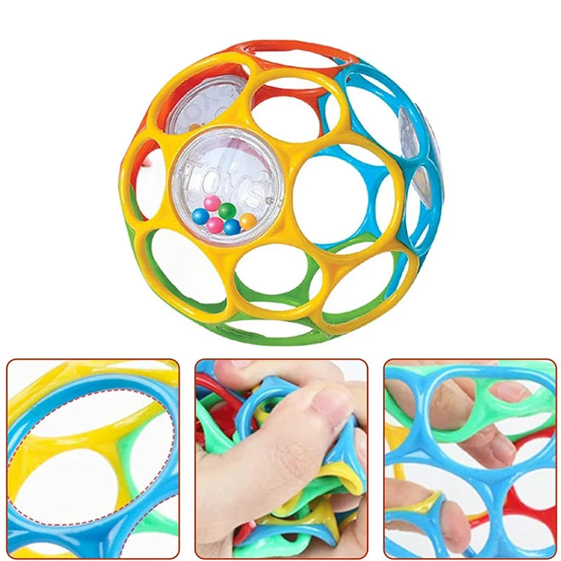 Soft Baby Grasping Rattle Ball – Early Education Sensory Toy with Bell, Random Color for Infants