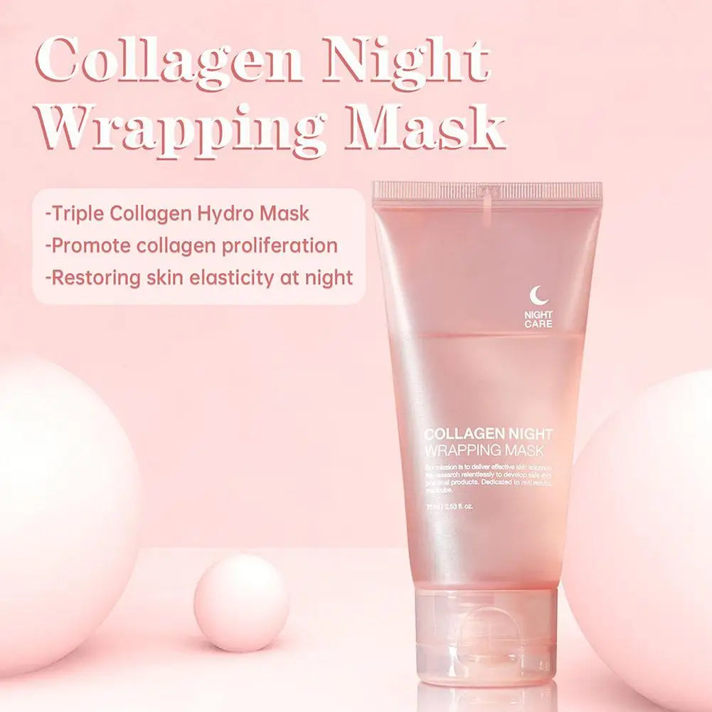 Hydrolyzed Collagen Overnight Facial Mask - Peel-Off Hydrating & Firming Mask, Reduces Sagging & Dullness, Boosts Elasticity