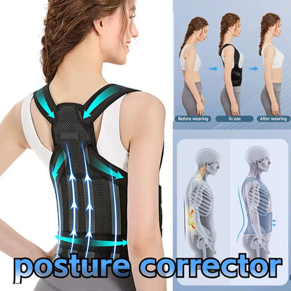 Adjustable Posture Corrector Back Brace – Orthopedic Spinal Support for Men & Women, Comfortable Upper Back Strap