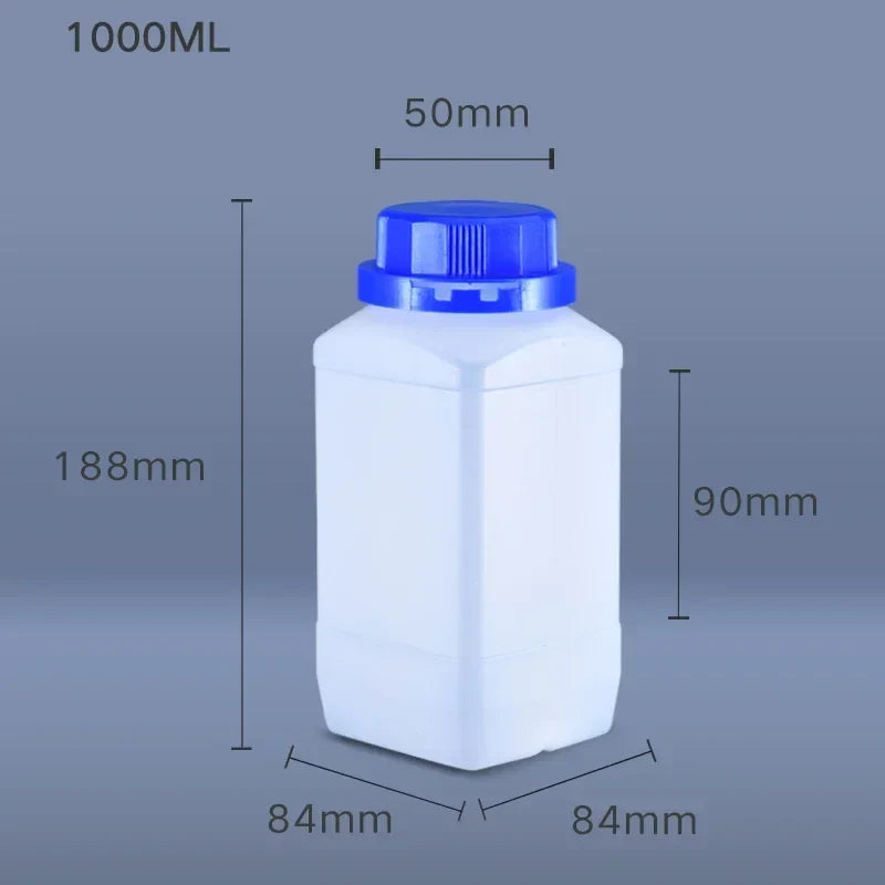1000mL HDPE Refillable Plastic Bottle with Lid — Food Grade, Leakproof Container for Liquids, Agriculture & Pesticides, 1PCS