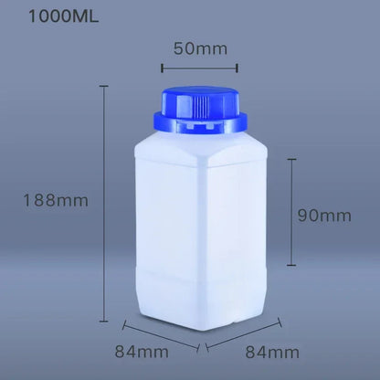 1000mL HDPE Refillable Plastic Bottle with Lid — Food Grade, Leakproof Container for Liquids, Agriculture & Pesticides, 1PCS