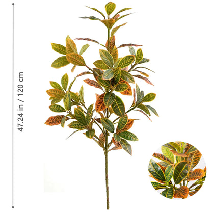 32–120cm Artificial Banyan Tree Branch – Tropical Fake Plant with Red Leaves for Home, Garden & Indoor Decorative Display