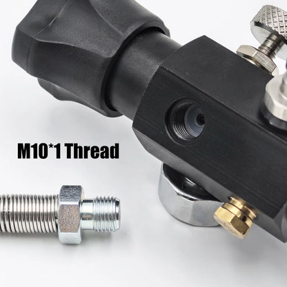HPA Compressed Air Tank Charging Valve – Scuba Filling Station Hose with Gauge (20in, M18x1.5 or 5/8"-18UNF, 4500Psi/300Bar)