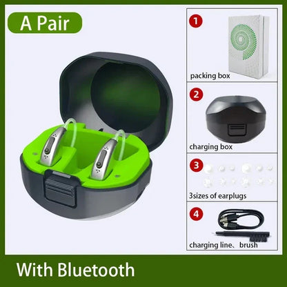2024 Bluetooth Hearing Aid – ELHearing Rechargeable Mini Device with Programmable Digital Features & Portable Charging Case