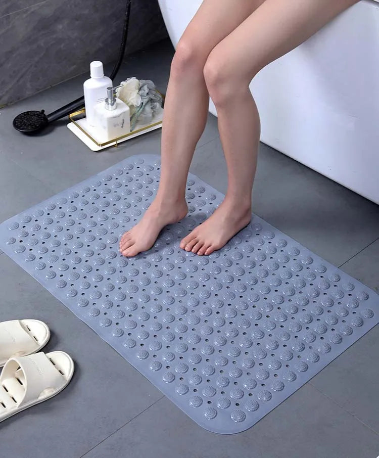 Shower Bath Mat – Hollow Hydrophobic Anti-Slip Tub Pad with Suction Cups, Thick Massage Foot Mat for Bathroom