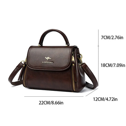 Women’s Soft Leather Top-Handle Bag – Luxury Shoulder Messenger Handbag & High-Quality Purse