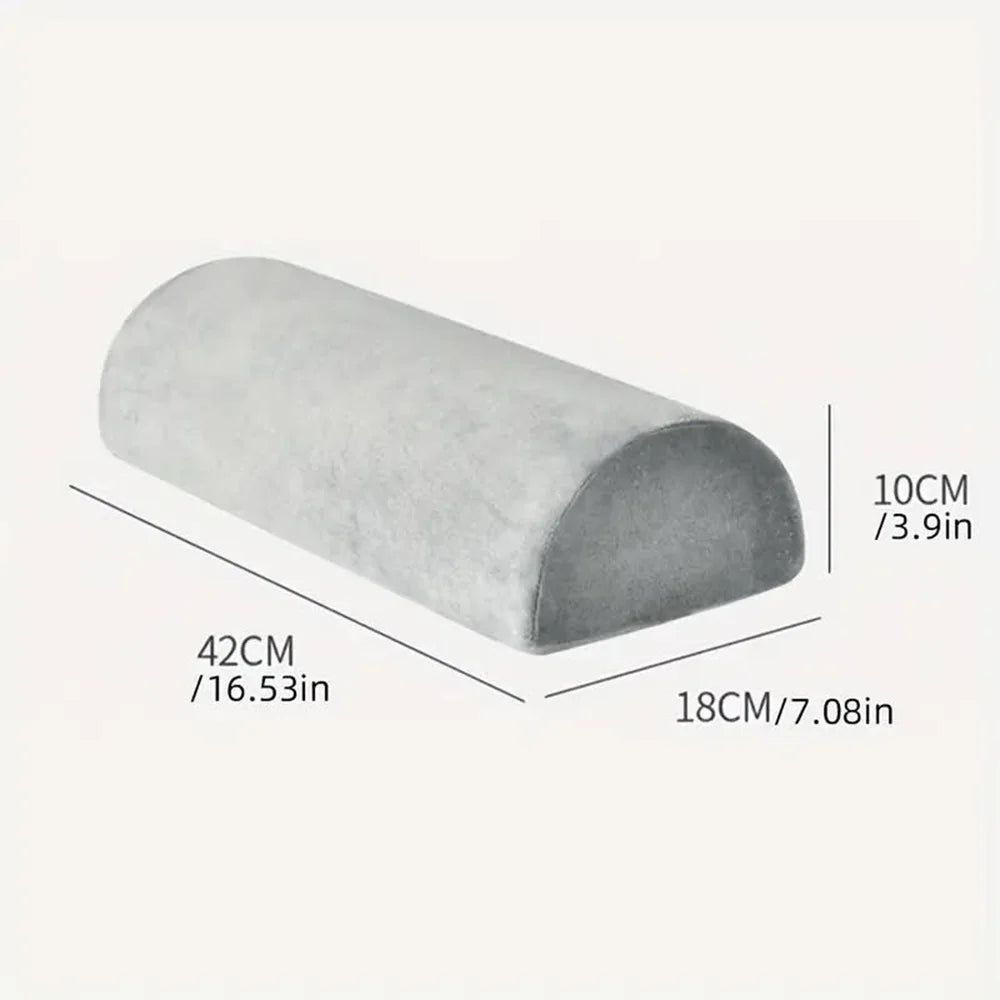 Half Moon Memory Foam Bolster Pillow — Non-Slip Elastic Cushion for Legs, Knees, Back & Head, Home, Office, Travel