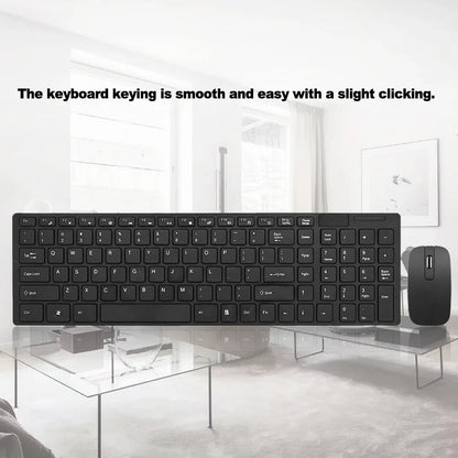K-06 2.4G Wireless Keyboard and Mouse Combo – Plug and Play Black Set for Laptop