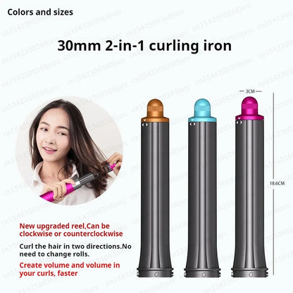 Hair Styler Nozzle for Dyson Airwrap HS01/HS05 & Sencicimen X9 – Multi Hair Curler & Smoothing Brush Attachment