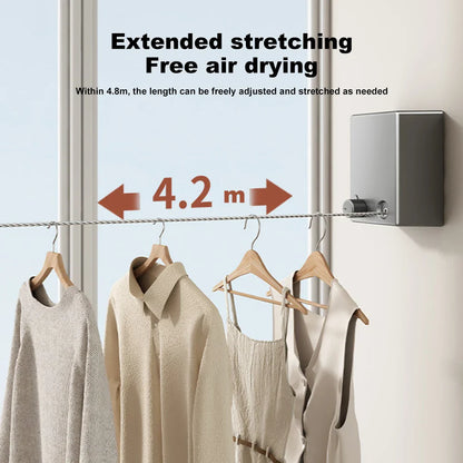 Retractable Stainless Steel Clothesline: Pull-Out Clothes-Drying Machine Rope - Space-Saving Drying Rack for Household