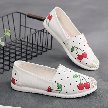 Women’s Breathable Mesh Slip-On Flats - Lightweight Casual Printed Fisherman Shoes for Everyday Fashion