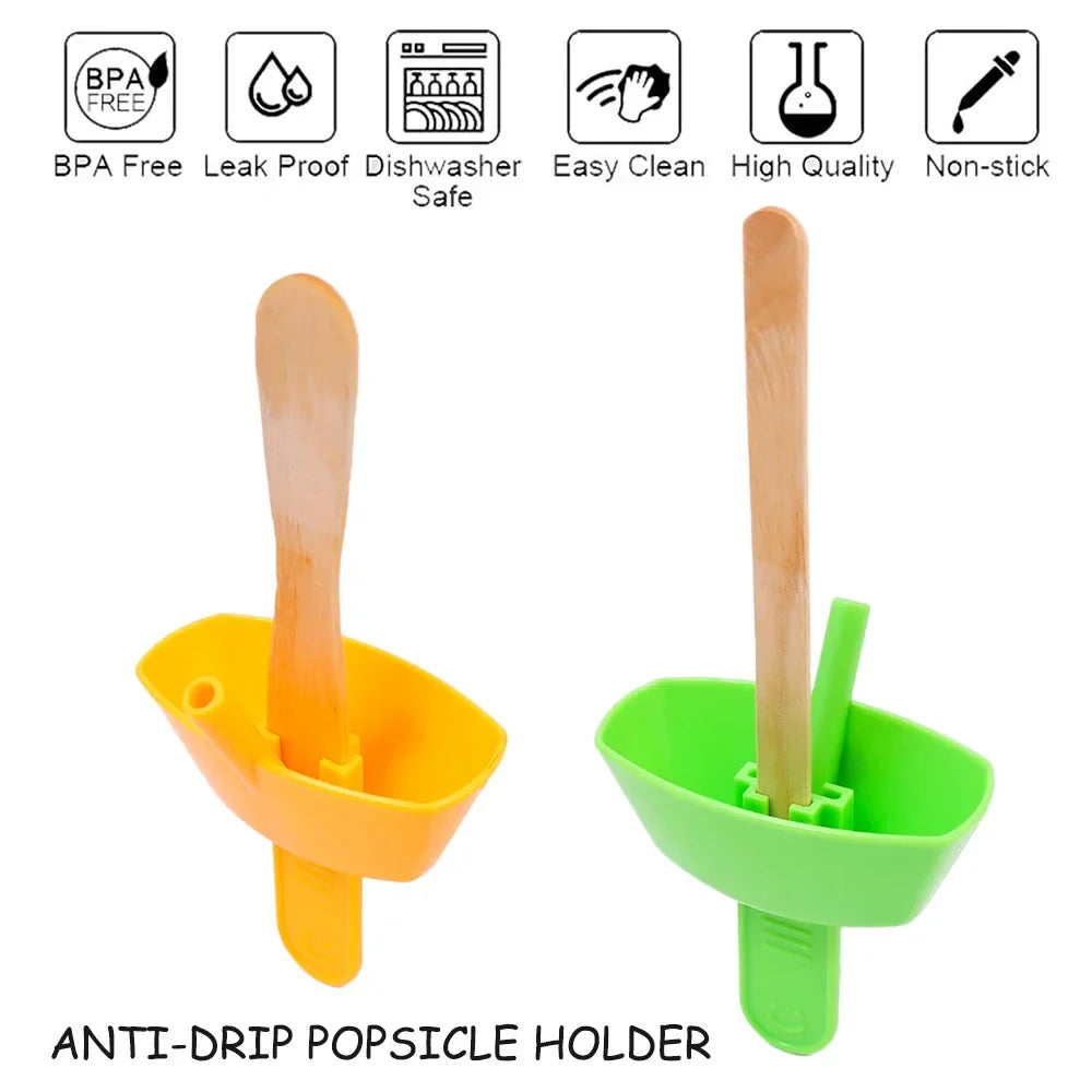 Handheld Drip-Proof Popsicle Holder (1/8PCS) – Anti-Flow Ice Cream Protector with Straw for Kids, Portable Snack Holder