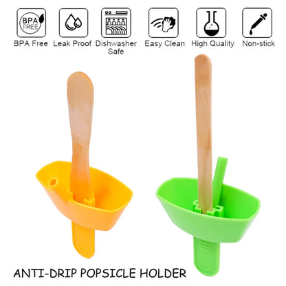 Handheld Drip-Proof Popsicle Holder (1/8PCS) – Anti-Flow Ice Cream Protector with Straw for Kids, Portable Snack Holder