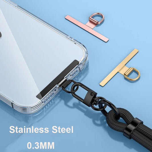 Ultra-Thin Stainless Steel Phone Tether Patch – Universal Cellphone Lanyard Safety Connector Replacement Piece