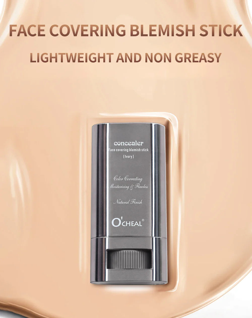 Ocheal Face Foundation Contour Stick – Long-Wear Lightweight Concealer & Blemish Brightening Makeup