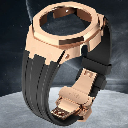 Gen4 Mod Kit for Casioak GA2100/2110 – Metal Bezel, Rubber Watch Case & Stainless Steel Strap