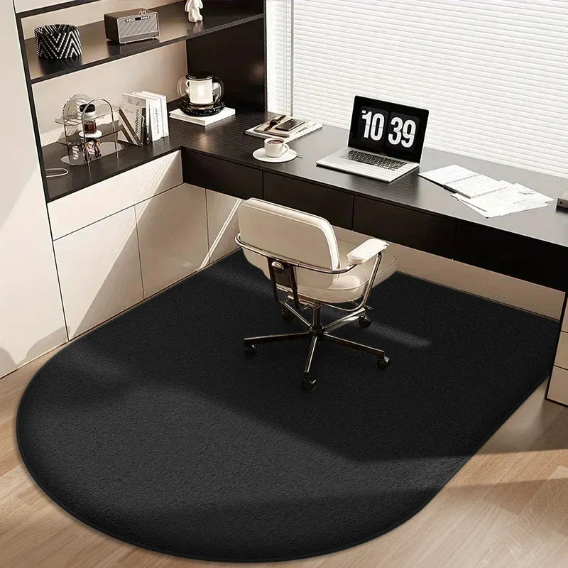 Solid Color Flannel Chair Mat – Thickened Soft Floor Carpet for Computer Desk, Swivel Chair, Study & Dressing Table Use