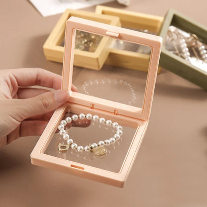 10pcs Transparent Floating Jewelry Display Boxes – Colorful 3D PE Membrane Frame Cases