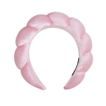 Velvet Sponge Spa Headband – Wide Padded Makeup & Face Washing Hairband for Skincare, Shower & Beauty Routine for Women & Girls