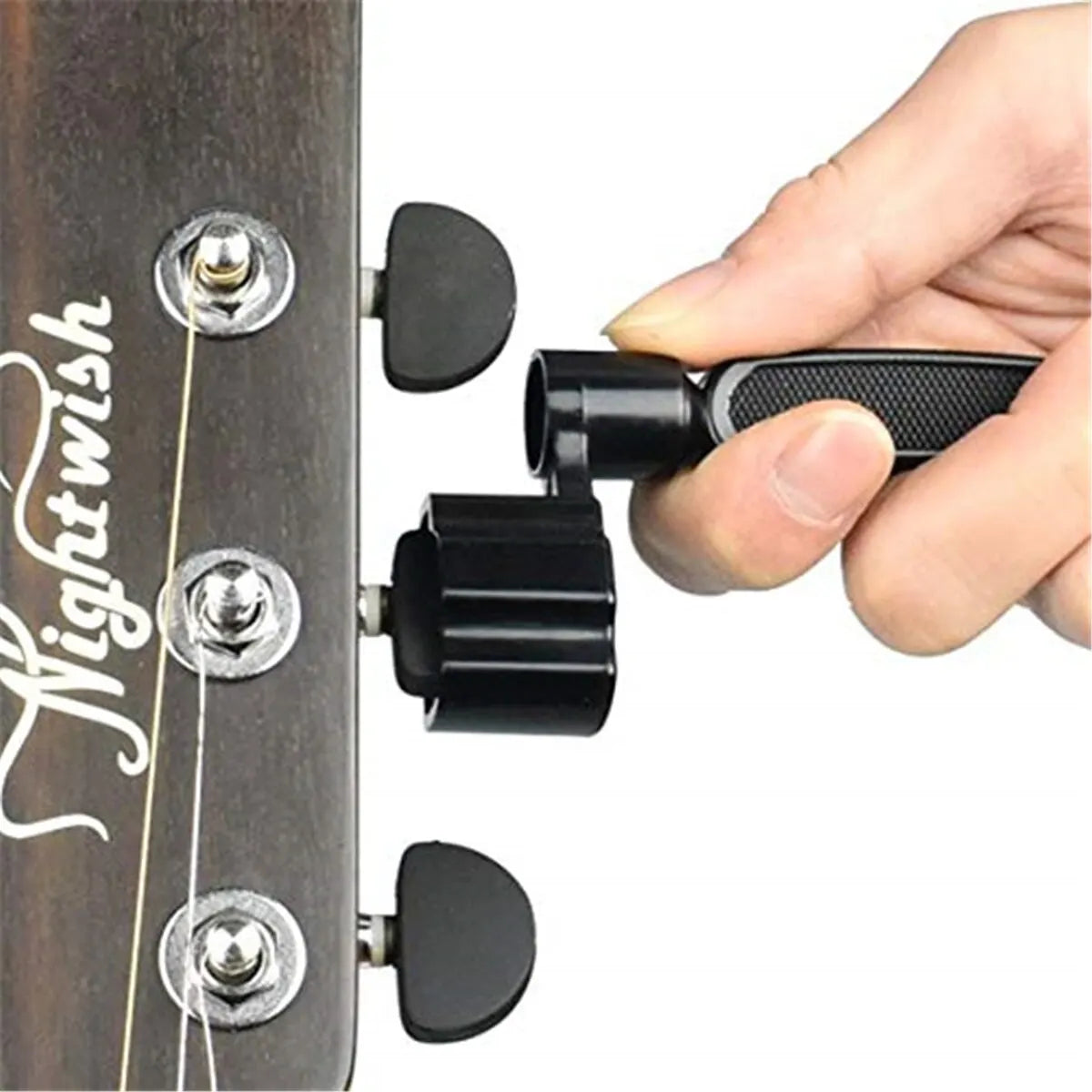 3-in-1 Guitar Repair Tool: String Winder, String Cutter, Bridge Pin Puller - Black Guitar Peg Winder