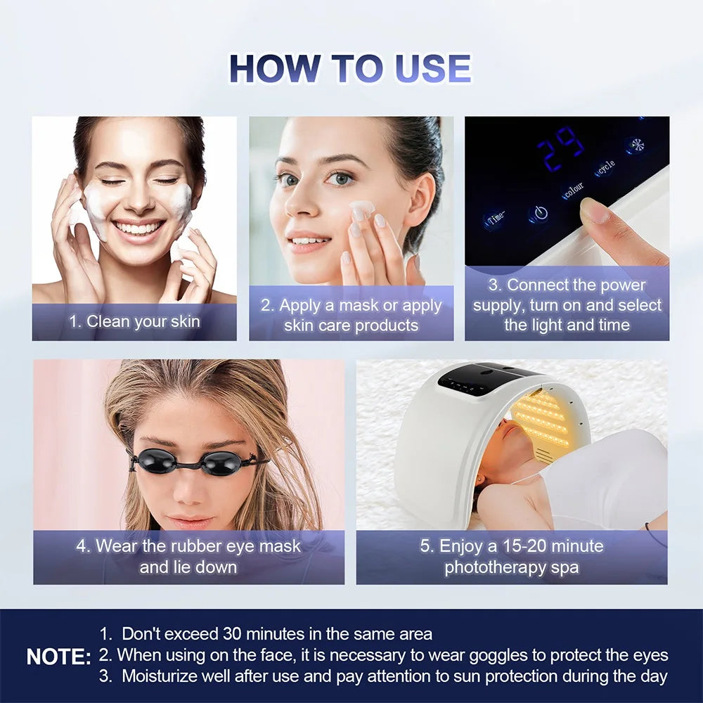 Professional 7-Color PDT LED Mask – Red Light Therapy Facial Device for Skin Rejuvenation, Face Lift & Anti-Wrinkle Treatment