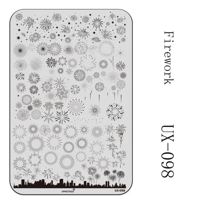 UX Serial 2 Stainless Steel Stamping Plate Template – Vintage Abstract Fabric Texture Pattern for Nail Art, Floral Lace, Xmas & Halloween Designs (UX52)