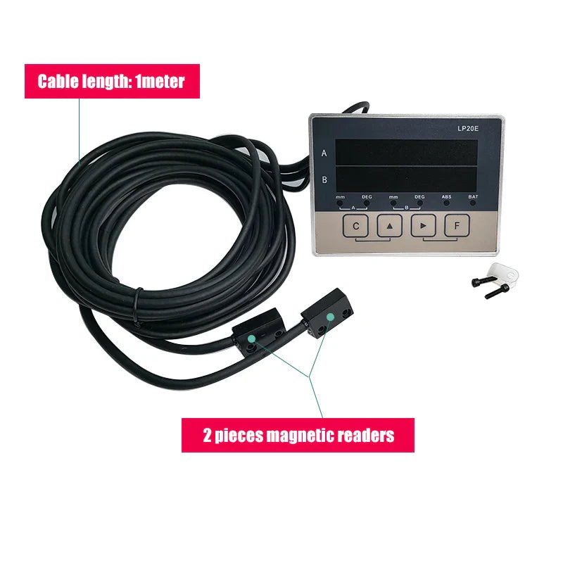 LP20E 2-Axis Digital DRO – Magnetic Sensor Tape Displacement Readout Scale for CNC Lathe & Woodworking Machines