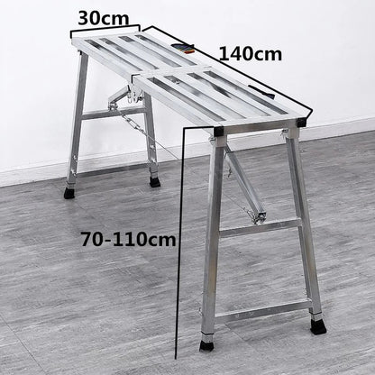 Foldable Steel Scaffolding Ladder – Portable Construction Workbench & Elevated Platform for Home Decoration, Renovation & Heavy-Duty Building Use