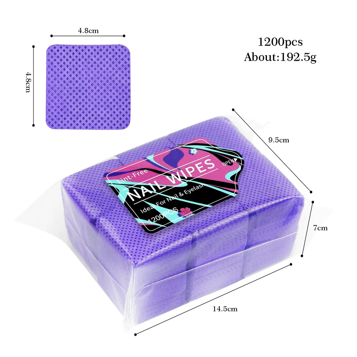 1080-Piece Nail Art Wipes - Lint-Free Cotton Pads for Gel Polish, Eyelash Glue & Beauty Cleaning
